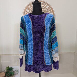 Mariea Kim Vintage 1980s Multicolor Metallic Knit Sweater - Size M (EU 40)